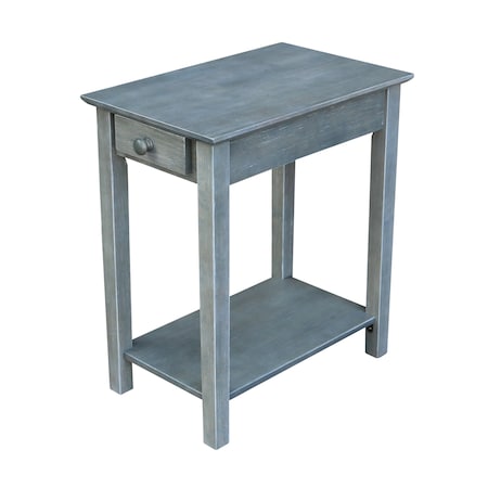 International Concepts Rectangle Narrow End Table, 22 W, 14 L, 25 in H, Wood, Heather Grey-Antique Washed OT105-2214
